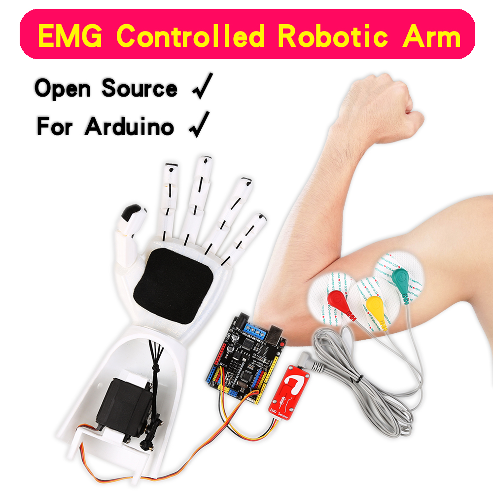 Science Project - Emg Sensor Robotarm Elektrische Spiersignaalsensor Robotarm,