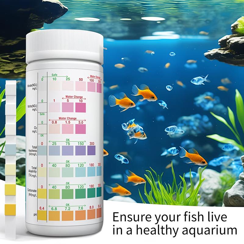 Water Testing Kit - Aquarium Water Teststrips 8 in 1
