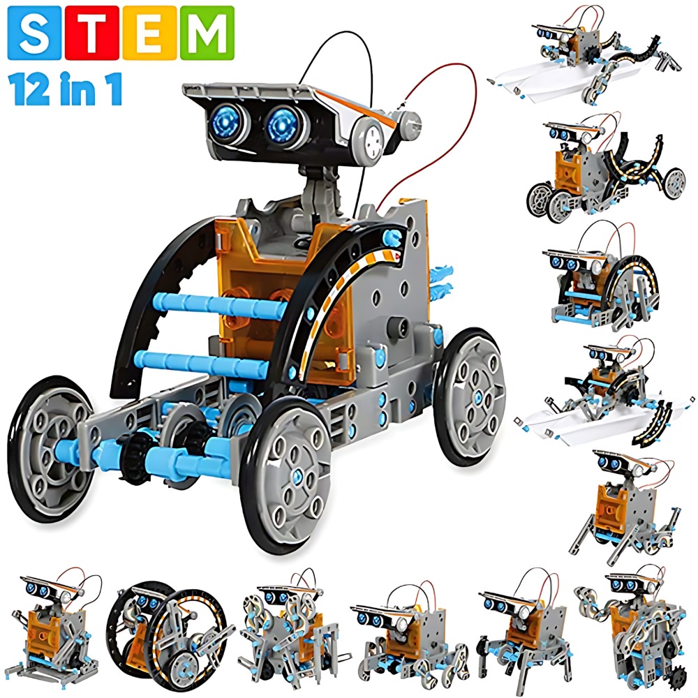 Science Project Diy - Zonne-robot bouwstenen 12 in 1 wetenschappelijke