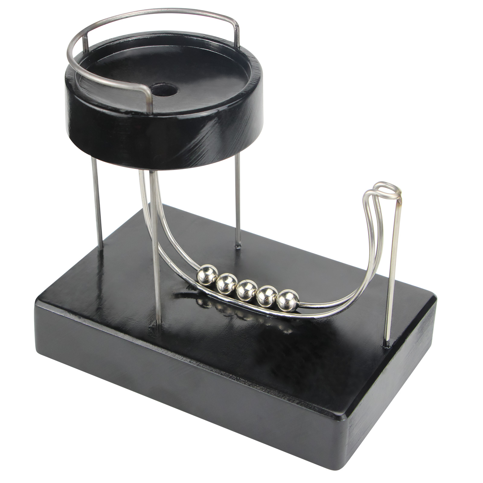 Newton Cradle Large - Zwart Opgeladen Perpetual Plastic Machine Kinetische